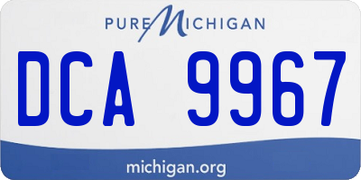MI license plate DCA9967