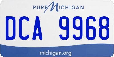 MI license plate DCA9968