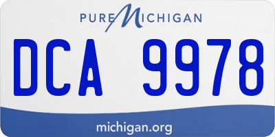MI license plate DCA9978