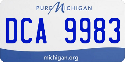 MI license plate DCA9983