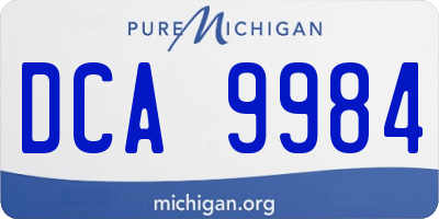 MI license plate DCA9984