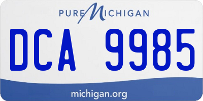 MI license plate DCA9985