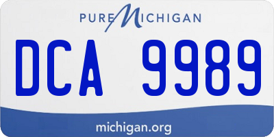 MI license plate DCA9989