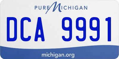 MI license plate DCA9991