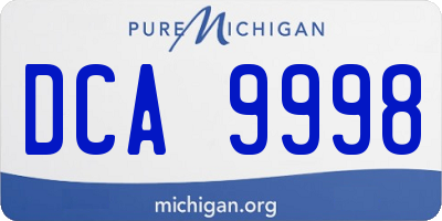 MI license plate DCA9998
