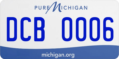 MI license plate DCB0006