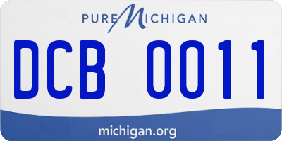 MI license plate DCB0011