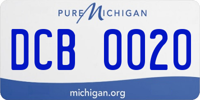 MI license plate DCB0020