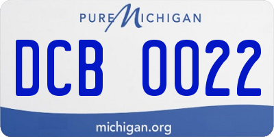 MI license plate DCB0022