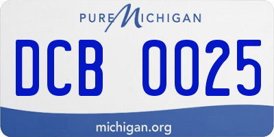 MI license plate DCB0025