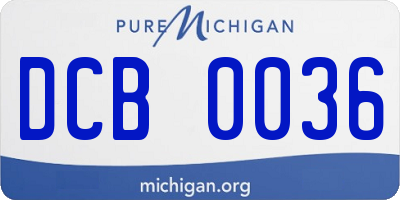 MI license plate DCB0036