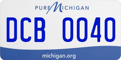 MI license plate DCB0040