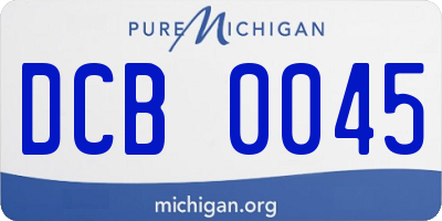 MI license plate DCB0045