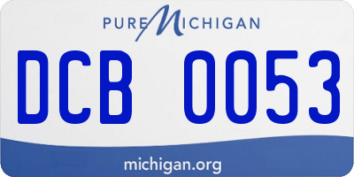MI license plate DCB0053