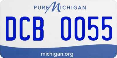MI license plate DCB0055