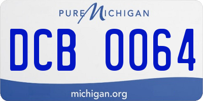 MI license plate DCB0064