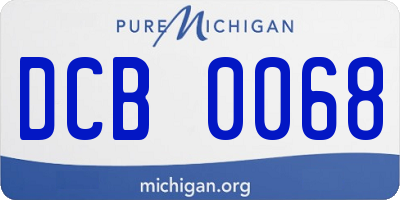 MI license plate DCB0068