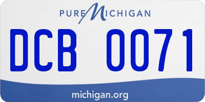 MI license plate DCB0071