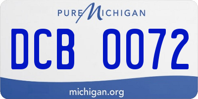 MI license plate DCB0072