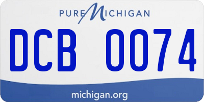 MI license plate DCB0074