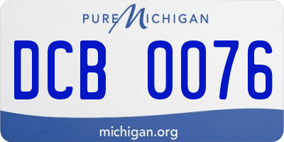 MI license plate DCB0076