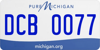 MI license plate DCB0077