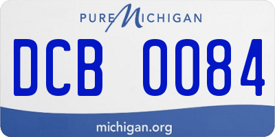 MI license plate DCB0084