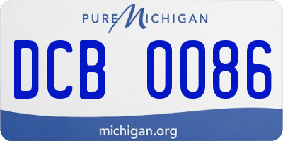 MI license plate DCB0086