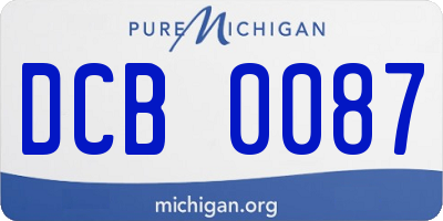 MI license plate DCB0087