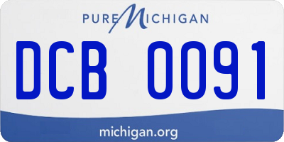 MI license plate DCB0091