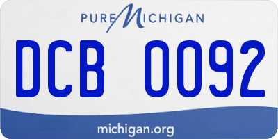 MI license plate DCB0092