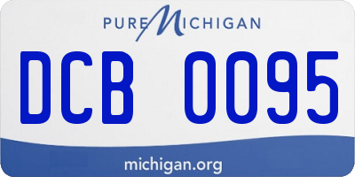 MI license plate DCB0095