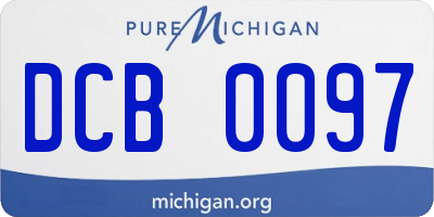 MI license plate DCB0097