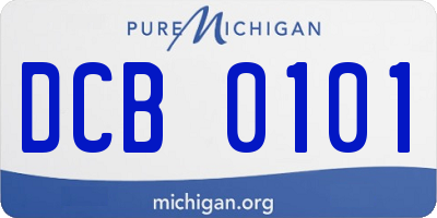 MI license plate DCB0101