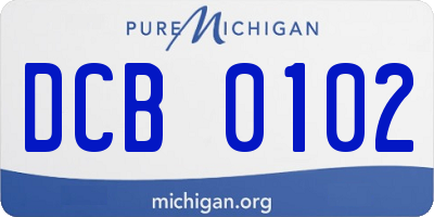 MI license plate DCB0102