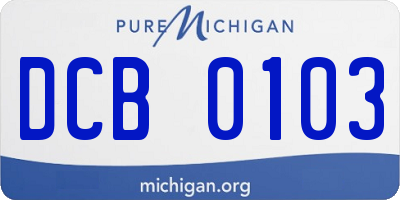 MI license plate DCB0103