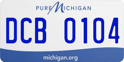 MI license plate DCB0104