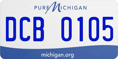 MI license plate DCB0105