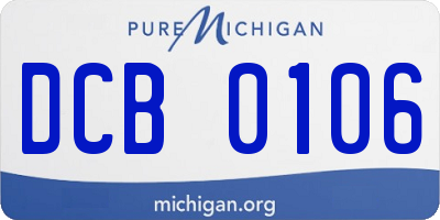 MI license plate DCB0106