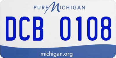 MI license plate DCB0108