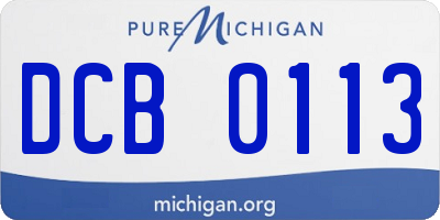 MI license plate DCB0113
