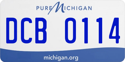 MI license plate DCB0114