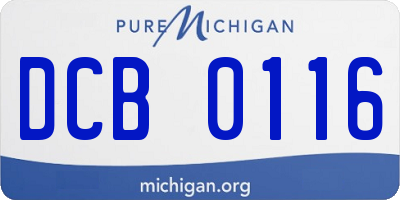 MI license plate DCB0116