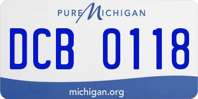 MI license plate DCB0118