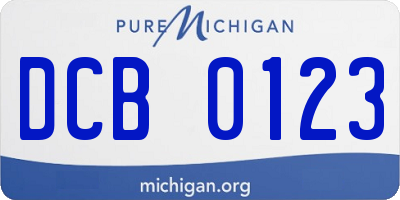 MI license plate DCB0123