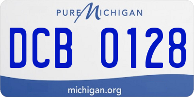 MI license plate DCB0128