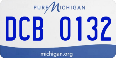 MI license plate DCB0132