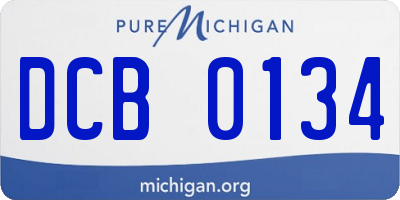 MI license plate DCB0134