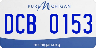 MI license plate DCB0153