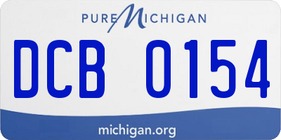 MI license plate DCB0154